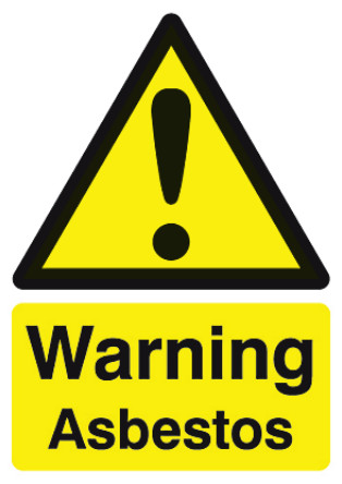 Signs & Labels - HA21149R - Signs & Labels HA21149R 黑色/黄色 英语 自黏 PP 危险警告标志 “警告石棉“, 297 x 420mm		