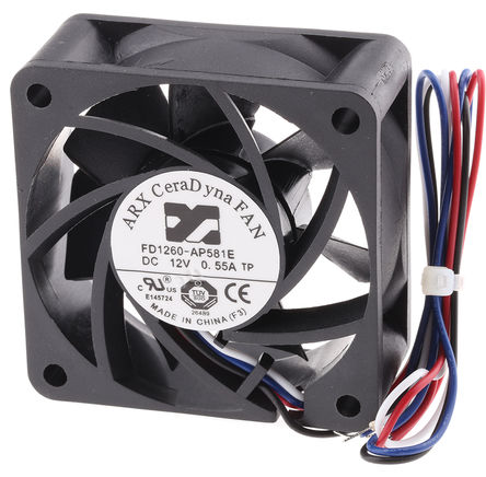 ARX - FD1260-AP581E2AL - ARX CeraDyna ϵ 12 V ֱ  FD1260-AP581E2AL, 67m3/h, 60 x 60 x 25mm		