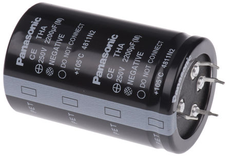 Panasonic - ECET2EA222FJ - Panasonic UP ҧʽ ϵ 250 V 2200F ͨ  ECET2EA222FJ, 20%ݲ, 98m(ֵ), +105C		