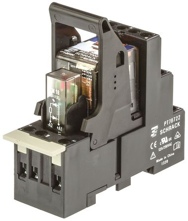 TE Connectivity - PT2L7LC4 8-1415534-9 - TE Connectivity PT2L7LC4 8-1415534-9 ˫˫ DIN Rail Ǳ̵, 12 A, 24V dc		