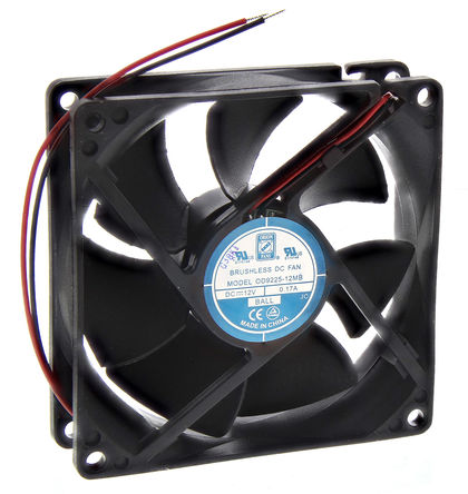 RS Pro - OD9225-12MB - RS Pro OD9225 ϵ 2W 12 V ֱ  OD9225-12MB, 75m3/h, 2400rpm, 92.5 x 92.5 x 25mm		
