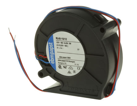 ebm-papst - RL48-19/12 - ebm-papst RL48 ϵ ʽ ķ RL48-19/12, 12 V ֱ, 28m3/h, 75.5 x 75.2 x 27mm		