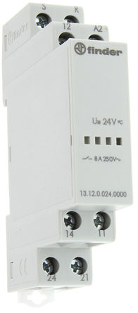 Finder - 13.12.0.024.0000 - Finder 13.12.0.024.0000 ˫ DIN Rail Ǳ̵, 8 A, 24 V dc, 24 V ac		