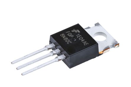 Fairchild Semiconductor - FQP8N80C - Fairchild Semiconductor QFET ϵ N Si MOSFET FQP8N80C, 8 A, Vds=800 V, 3 TO-220ABװ		