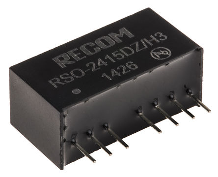 Recom - RSO-2415DZ/H3 - Recom RSO ϵ 1W ʽֱ-ֱת RSO-2415DZ/H3, 9  36 V ֱ, 15V dc, 34mA, 3kV dcѹ, 80%Ч, SIPװ		