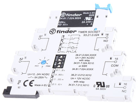 Finder - 38.21.0.024.9024 - Finder ๦ ʱ̵ 38.21.0.024.9024, 0.1 s  6 h, SPDT, 24 V /ֱ		