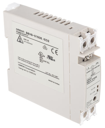 Omron - S8VS01505 - Omron 15W ģʽ DIN 尲װԴ S8VS01505, 72%Ч, 264V ac, 2A, 5V dc 5V dc/		