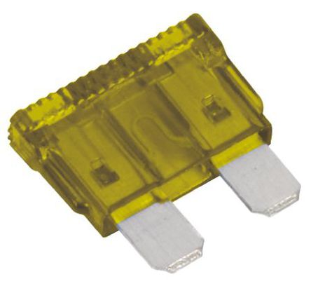 Littelfuse - 0257020.LXN - Littlefuse 20A 黄色 车用插片式熔断器 0257020.LXN, 32V dc, 19.05mm x 5.08mm x 18.54mm		