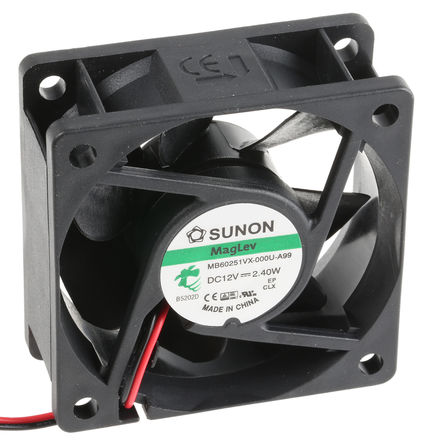 Sunon - MB60251VX-000U-A99 - Sunon MB ϵ 2.4W 12 V ֱ  MB60251VX-000U-A99, 45.9m3/h, 5200rpm, 60 x 60 x 25mm		