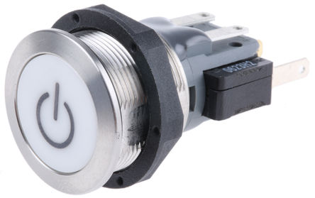 Schurter - 1241.7026.1124074 - Schurter 1241.7026.1124074 IP69K ˲ ˫ ɫLED 尲װ ť, 3 A @ 250 V 		