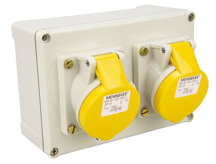 Mennekes - 94867 - Mennekes IP44 ɫ 2+E  2  16A ҵԴ 94867, 110V, 170 x 118 x 116mm		