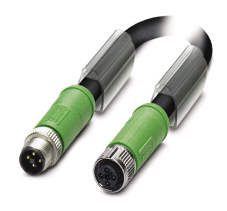 Phoenix Contact - 1408807 - Phoenix Contact 600mm ɫ Դ 1408807, 4 Ź M12  4-Pin Female M12, 12 A, 60 V		