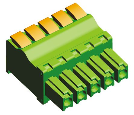 TE Connectivity - 1986720-5 - TE Connectivity Buchanan ϵ 3.81mm ھ 5 ·  ɫ ֱ ͷ 1986720-5, 尲װ, Ӷ˽		