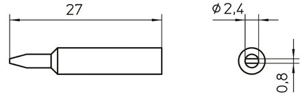 Weller - T0054485710 - Weller XNT ϵ XNT B, 2.4 mm ֱ ͷ, ʹWXP65 & WP65 		