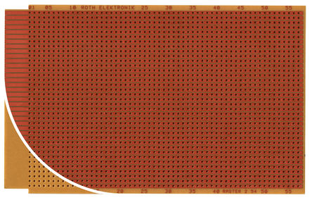Roth Elektronik - RE523-HP - Roth Elektronik RE523-HP,  37 ·Ե Eurocard PCB, FR2ȼ, 37 x 57, 1mmֱ, 2.54 x 2.54mm׼, 160 x 100 x 1.5mm		
