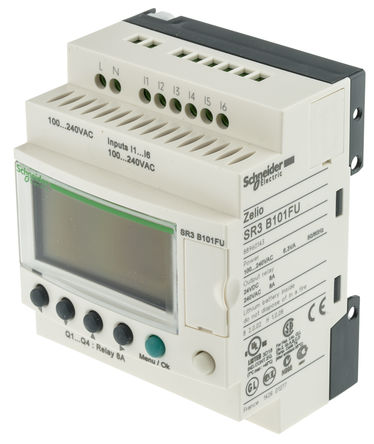 Schneider Electric - SR3B101FU - Schneider Electric Zelio Logic 2 ϵ SR3B101FU ߼, ̵, 6 x , 4 x , 100  240 V 		