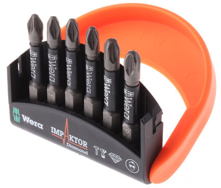 Wera - 5057692001 - Wera 6װ 1/4 in ͷ 5057692001, ǵͷ		