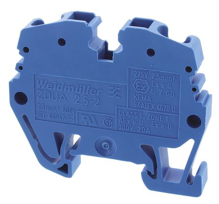 Weidmuller - ZDUA 2.5-2 BL -1720930000 - Weidmuller ZDUA ϵ ɫ ׼ DIN  1720930000, 30A, 500 V		