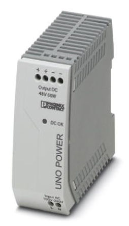 Phoenix Contact - 2902995 - Phoenix Contact UNO ϵ 60W ģʽ DIN Դ 2902995, >90%Ч, 264V ac, 1.25A, 48V dc 48V dc/		