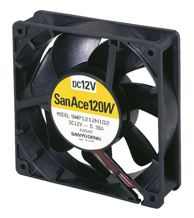 Sanyo Denki - 9WP1224H1011 - Sanyo Denki WP ϵ 5.28W 24 V ֱ  9WP1224H1011, 168.3m3/h, 2600rpm, 119 x 119 x 38mm		