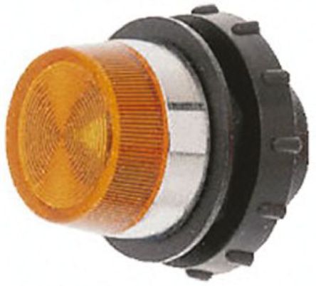 Tranilamp - MJ AMBER - Tranilamp LED 面板安装 指示透镜及灯座组合 MJ AMBER, 琥珀色 平透镜, 22.3mm透镜直径		