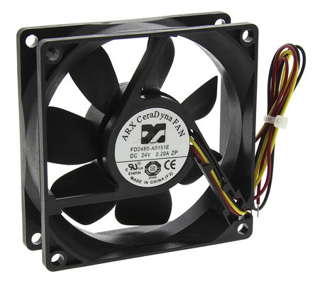 ARX - FD2480-A0151E3AL - ARX CeraDyna ϵ 3.84W 24 V ֱ  FD2480-A0151E3AL, 69m3/h, 3200rpm, 80 x 80 x 25.4mm		