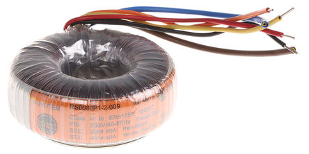 Nuvotem Talema - 0080P1-2-009 - Nuvotem Talema 80VA 2 αѹ 0080P1-2-009, 2 x 9V acμѹ, 93 (Dia.) x 38mm, 4.5kV acѹ		