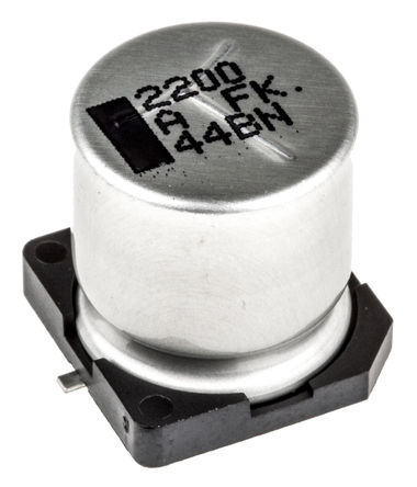 Panasonic - EEEFK1A222AQ - Panasonic FK SMD ϵ 10 V ֱ 2200F SMD  EEEFK1A222AQ, 20%ݲ, 60m(ֵ), +105C		