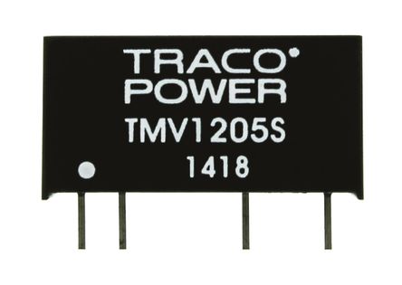 TRACOPOWER - TMV 1205S - TRACOPOWER TMV ϵ 1W ʽֱ-ֱת TMV 1205S, 10.8  13.2 V ֱ, 5V dc, 200mA, 3kV dcѹ, 73%Ч, SIP 7װ		