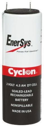 Enersys - RSACP3705 - Enersys Cyclon 2V 4.5Ah 铅酸电池 RSACP3705, 纯铅结构, 舌片接端		