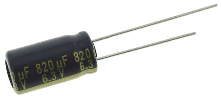 Panasonic - EEUFC0J821L - Panasonic FC  ϵ 6.3 V ֱ 820F ͨ  EEUFC0J821L, 20%ݲ, 85m(ֵ), +105C		