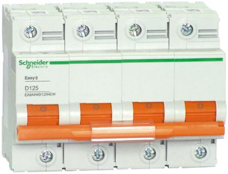 Schneider Electric - EA9AH4C63NEW - Schneider Electric Easy 9 EA9 ϵ�� 4�� 63 A MCB EA9AH4C63NEW, C�� ��բ����		