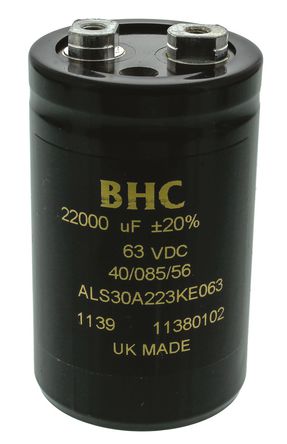 KEMET - ALS30A223KE063 - KEMET ALS30 ϵ 63 V ֱ 22000F ̰װ  ALS30A223KE063, 20%ݲ, 12m(ֵ), +85C,  - ݶ߶ӣװ		