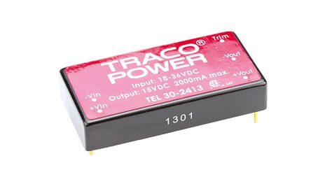 TRACOPOWER - TEL 30-2413 - TRACOPOWER TEL 30 ϵ 30W ʽֱ-ֱת TEL 30-2413, 18  36 V ֱ, 15V dc, 2A, 1.5kV dcѹ		