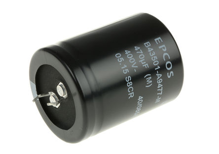 EPCOS - B43501A9477M - EPCOS B43501 ϵ 400 V ֱ 470F ͨ  B43501A9477M, 20%ݲ, 140m(ֵ), +85C		
