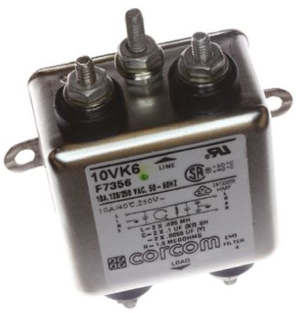 TE Connectivity - 10VK6 - TE Connectivity 10VK6 Դ߹, 10 A, 250 V , 2.81 x 2.06 x 1.16 in		