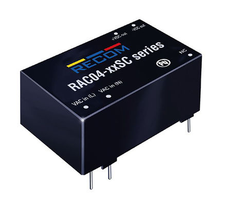 Recom - RAC04-05DC/277-E - Recom 4W  ǶʽģʽԴ SMPS RAC04-05DC/277-E, 80  305V ac, 5V dc, 400, 76%Ч		