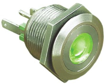 Bulgin - MPI001/RP/GN/24 - Bulgin MPI001/RP/GN/24 IP66 ˲ SP -  ɫLED 尲װ ť, 50 mA @ 24 V ֱ		