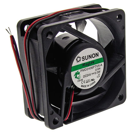 Sunon - PMD2406PTVX-A.U.GN - Sunon PMD ϵ 5W 24 V ֱ  PMD2406PTVX-A.U.GN, 68m3/h, 7600rpm, 60 x 60 x 25mm		