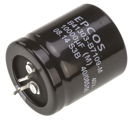 EPCOS - B41303B7109M - EPCOS B41303 ϵ 40 V ֱ 10000F ͨ  B41303B7109M, 20%ݲ, 31m(ֵ), +85C		