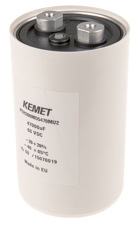 KEMET - PEH200MO5470MU2 - KEMET PEH200 ϵ 63 V ֱ 47000F ̰װ  PEH200MO5470MU2, 20%ݲ, 10m(ֵ), +85C,  - ݶ߶ӣװ		