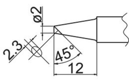 Hakko - T20-BCF2 - Hakko T20 ϵ, 2 mm 45 Բ ͷ, ʹHakko FX-838		