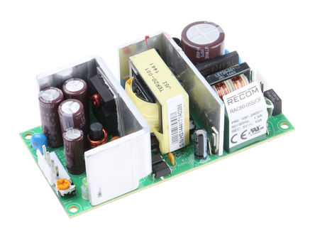 Recom - RAC60-05S/OF - Recom 50W  ǶʽģʽԴ SMPS RAC60-05S/OF, 127  370 V dc, 90  265 V ac, 5V dc, 10A, 80%Ч, ʽװ		