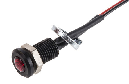 Oxley - OXL/CLH/63/B/12AC/FL30/AL - Oxley OXL/CLH/63/B/12AC/FL30/AL 4.3 mm Ƕʽ ɫ LED ָʾ, ߽Ӷ, 6.35mmװ׳ߴ, 12 V 		