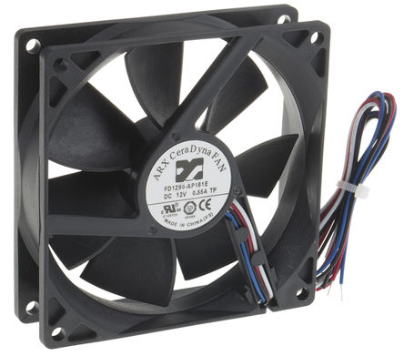 ARX - FD1290-AP181E3AL - ARX CeraDyna ϵ 12 V ֱ  FD1290-AP181E3AL, 126m3/h, 92 x 92 x 25mm		