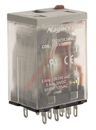 Schneider Electric - 782XDX3M4L-110D - Schneider Electric 782XDX3M4L-110D 4 ˫ ʽ Ǳ̵, 3 A, 125V dc		