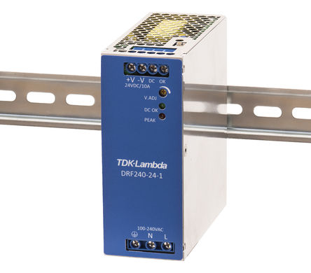 TDK-Lambda - DRF-240-24-1 - TDK-Lambda DRF ϵ 240W DIN Դ DRF-240-24-1, 94%Ч, 264V ac, 10A, 28V dc 24V dc/		