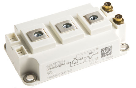 Semikron - SKM400GB176D - Semikron SKM400GB176D Nͨ IGBT ģ, ˫, 430 A, Vce=1700 V, 7 SEMITRANS3װ		