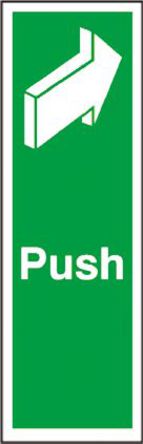 Signs &amp; Labels - FX05512S - Signs & Labels FX05512S ɫ ϩ Ӣ&#147;Push&#147; ճ ־, 150 x 50mm		