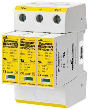 Cooper Bussmann - BSPH3600YPV - Cooper Bussmann BSPH ϵ 700 V ֱ 40kA ༫ BSPH3600YPV, DIN 찲װ, 54 x 72 x 90mm		